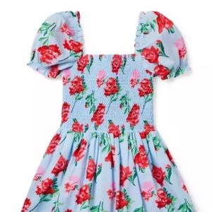 NWT Janie and Jack The Grace Smocked Puff Sleeve Dress, girls size 8